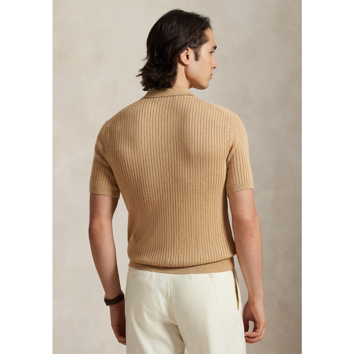 Men's Rib-Knit Cotton Johnny-Collar Sweater - 2
