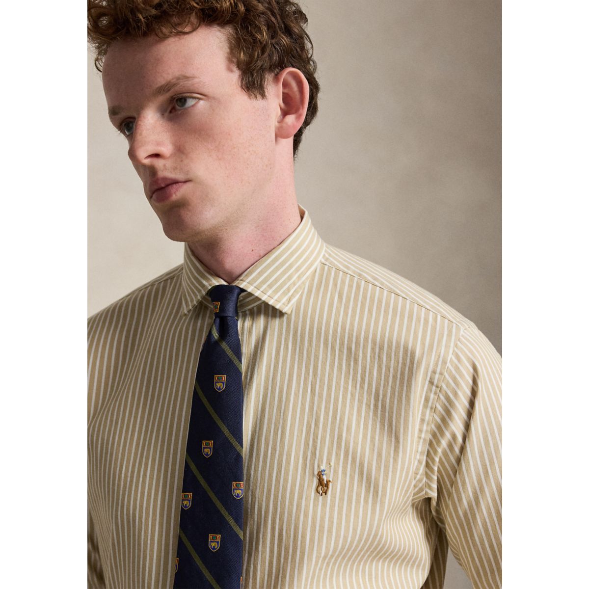 Classic Fit Striped Stretch Oxford Shirt - 3