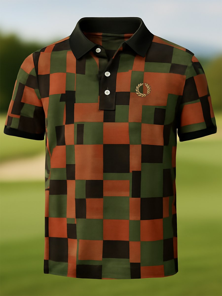 Camisa polo ejecutivo casual Button de manga corta para hombre
