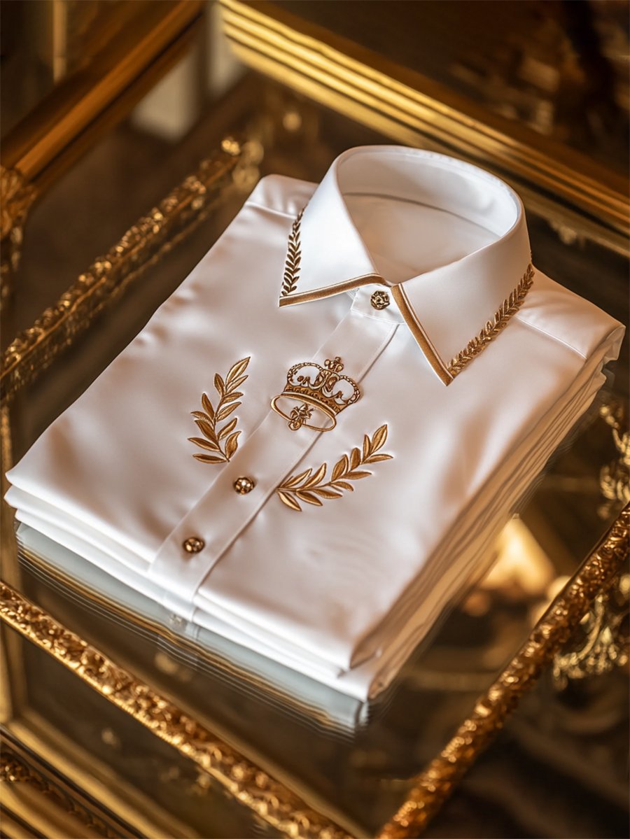 Camisa seda de lujo ejecutivo de manga larga para hombre