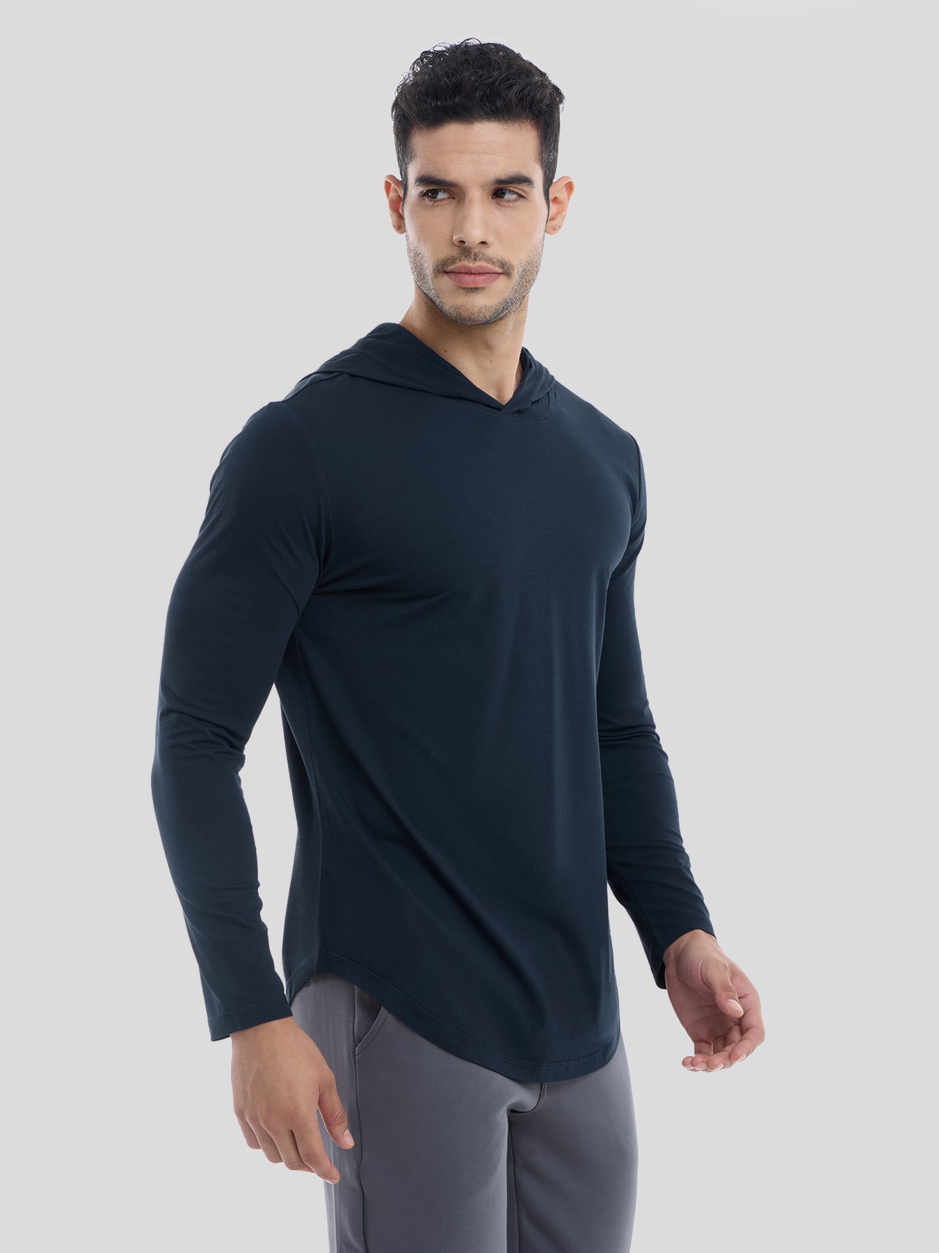 StaySmooth de manga larga Hooded Drop-Cut Tee