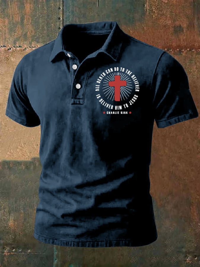 Camisa polo All Death Can Do For A Believer Is To Hand Him Over To Jesus Faith estampado para hombre