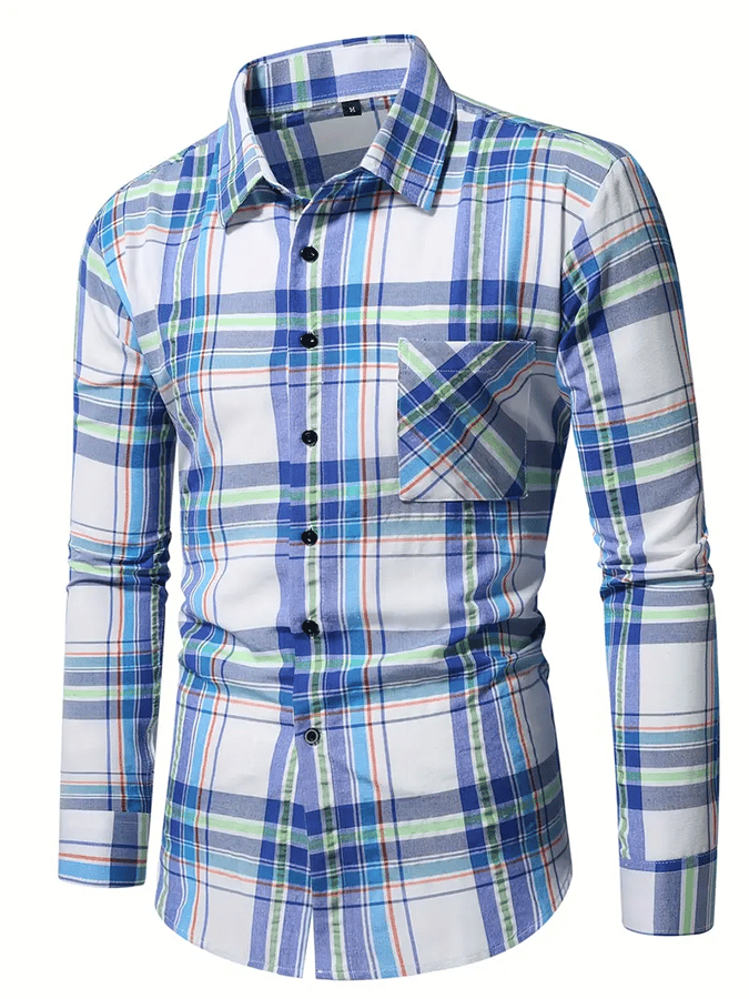 Camisa a cuadros ejecutivo casual para hombre