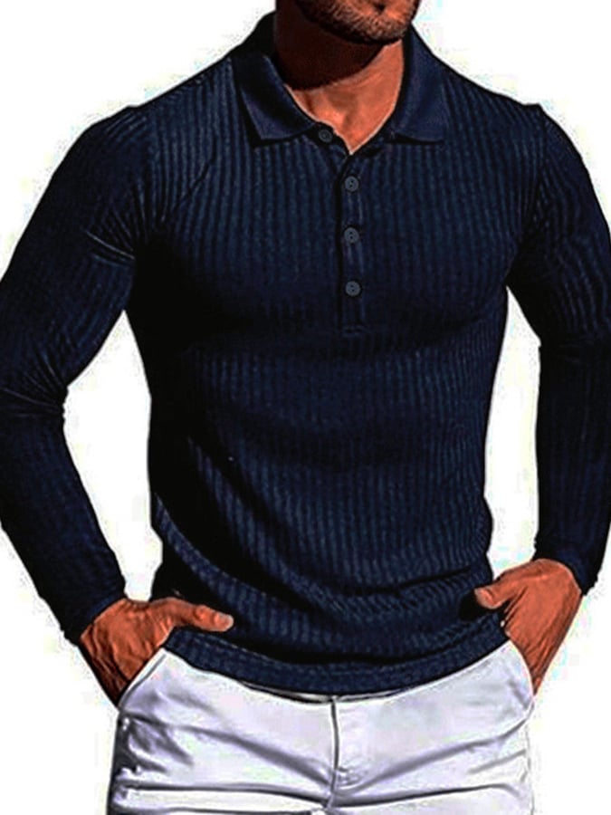 Casual Sports elástico Vertical rayas Polo Knicamiseta