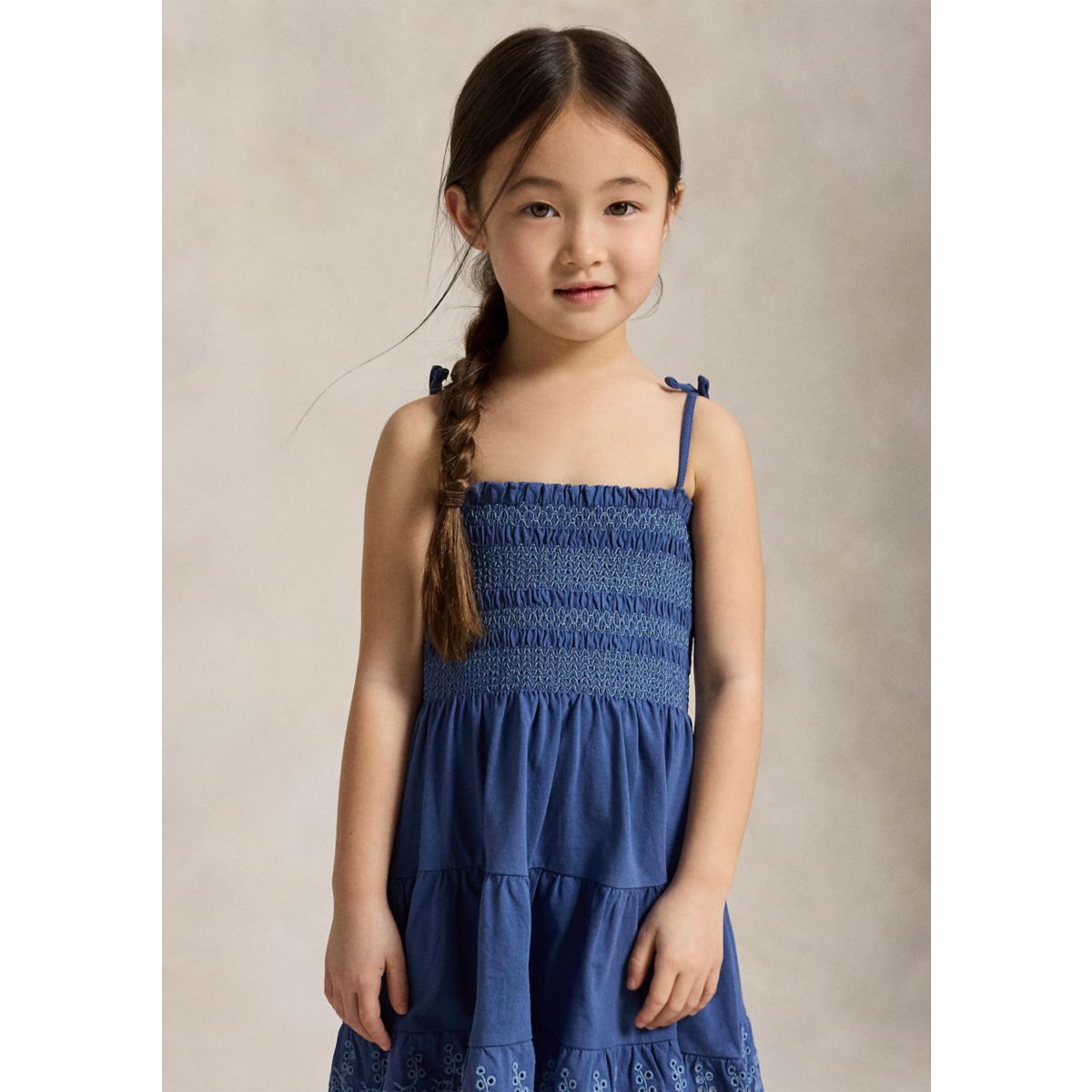 Girls 2-6x Smocked Eyelet Cotton Jersey Dress - 3