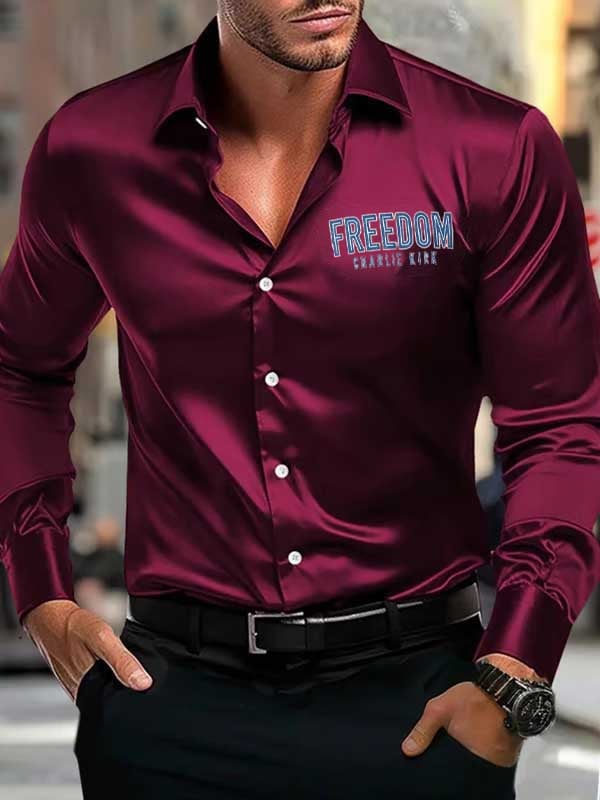 Camisa Street Style ejecutivo casual estampado de manga larga para hombre