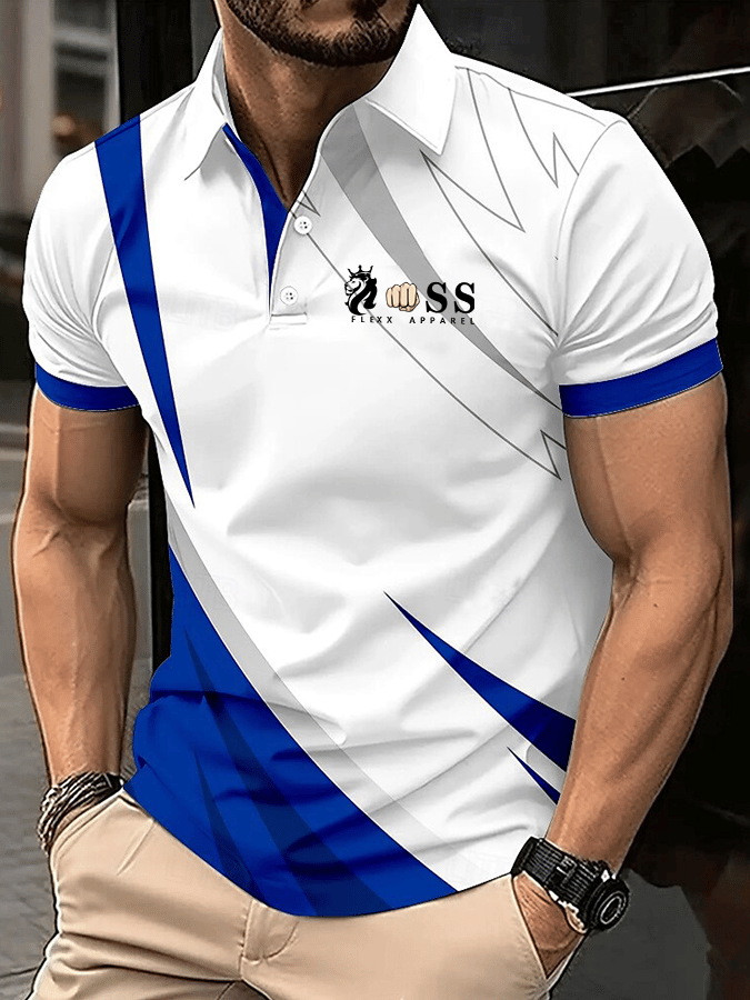 Camisa polo elegantee Letter estampado casual para hombre