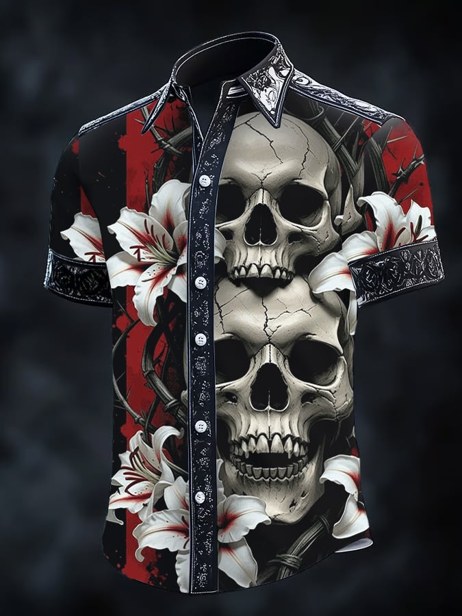 Camisa retro Gothic Dark para hombre