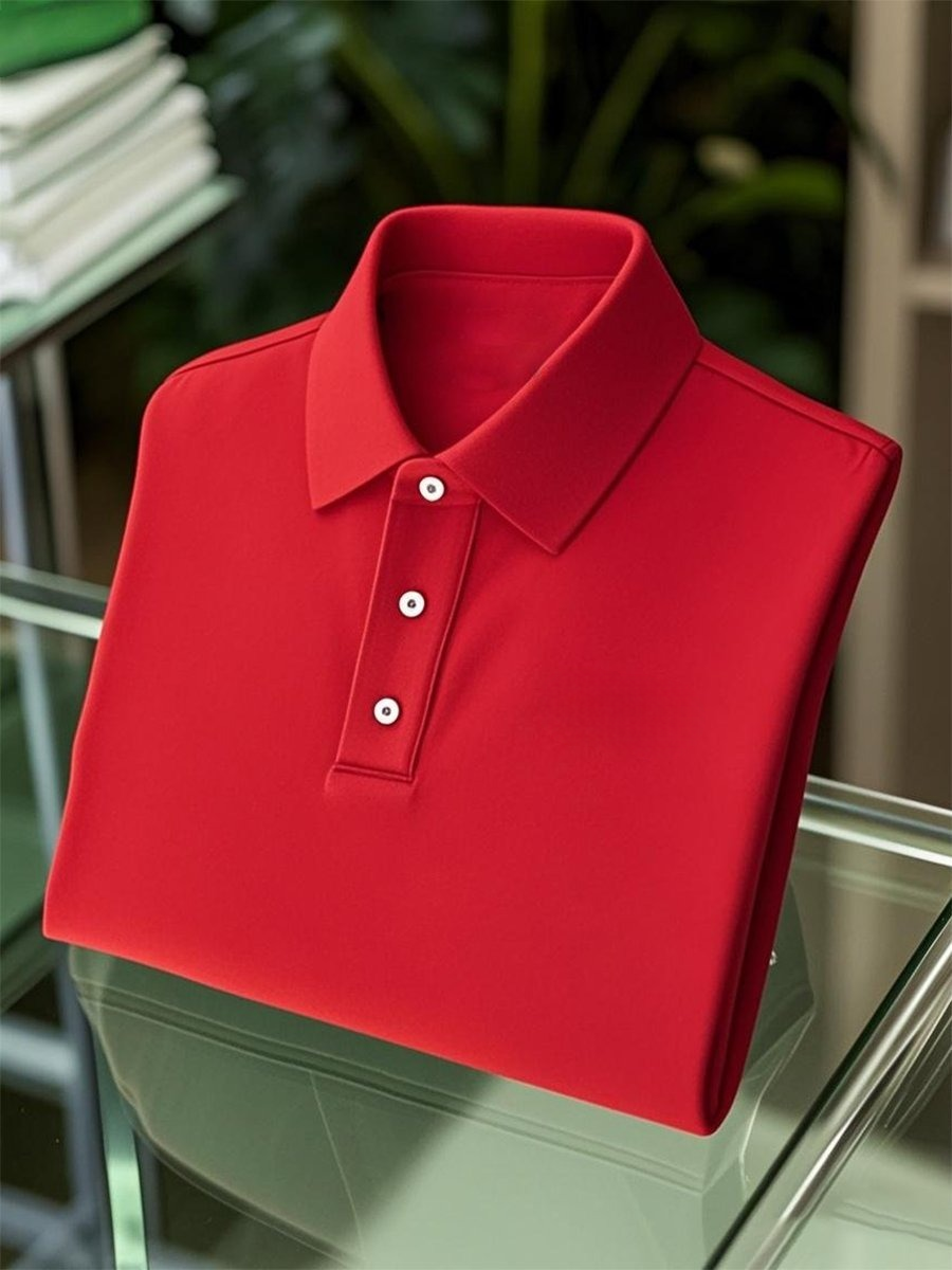 Camisa polo ejecutivo casual Button de manga corta para hombre