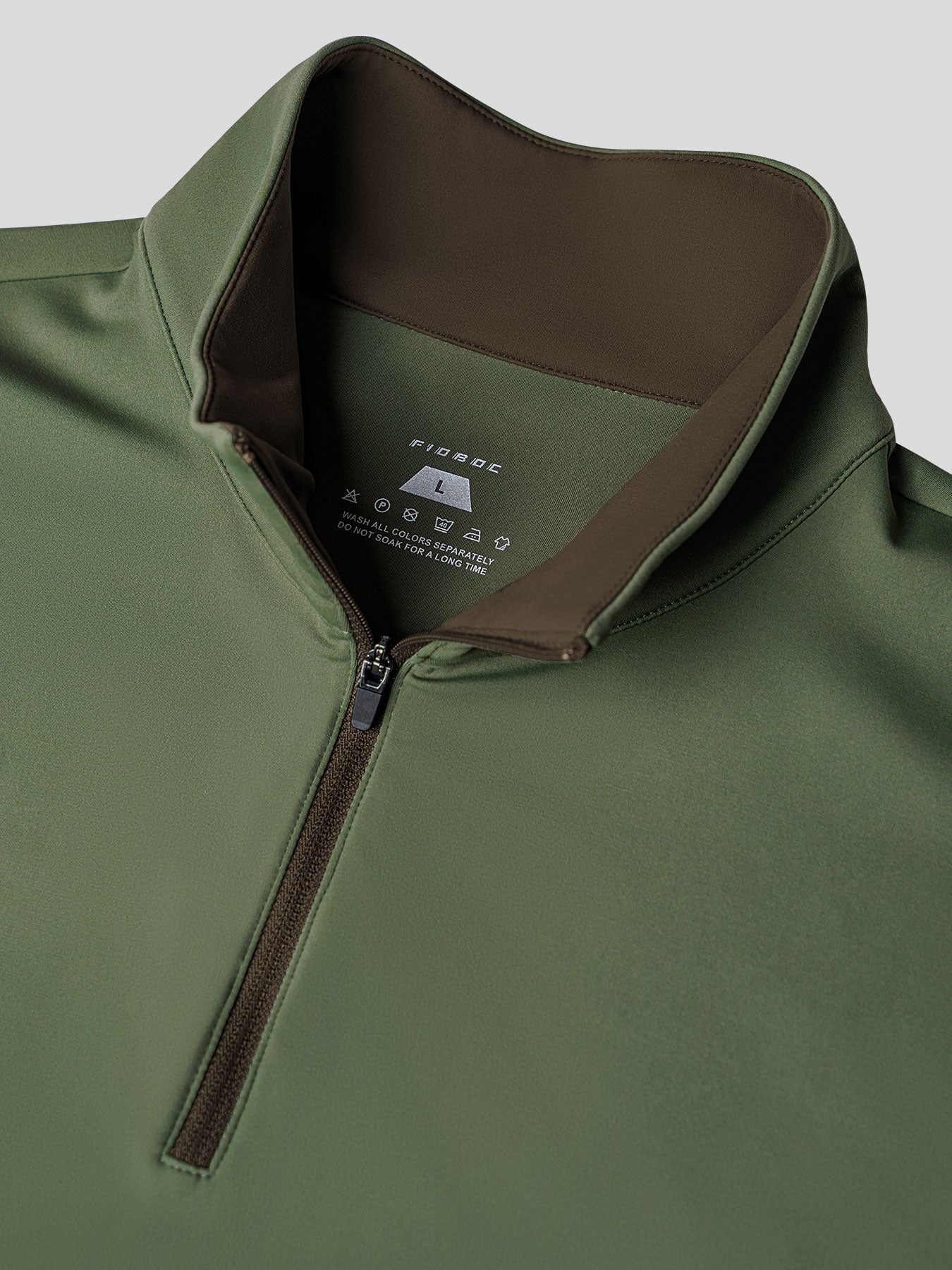 SmoothBlend clásico Fit Half Zip Mock Neck Tee:Zip Contrast Color