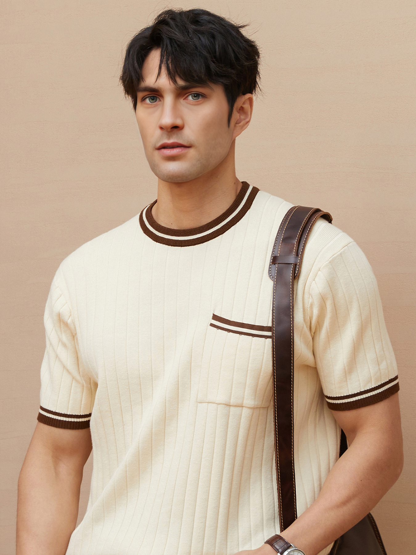 Camiseta Gentletejido vintage Style de manga corta tejidoted