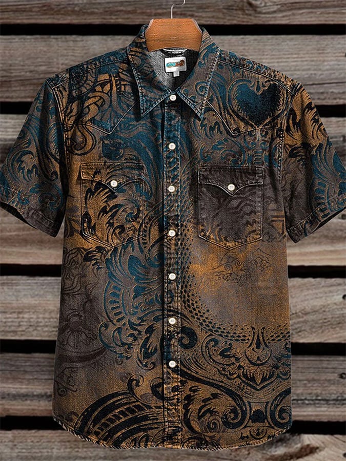 Camisa Cowboy Western vintage para hombre