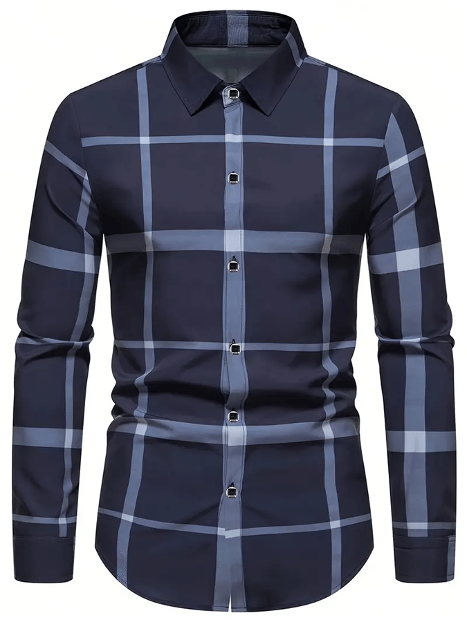 Camisa a cuadros ejecutivo casual para hombre