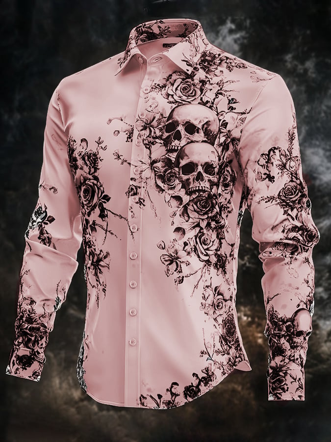 Camisa vintage Art Skull para hombre