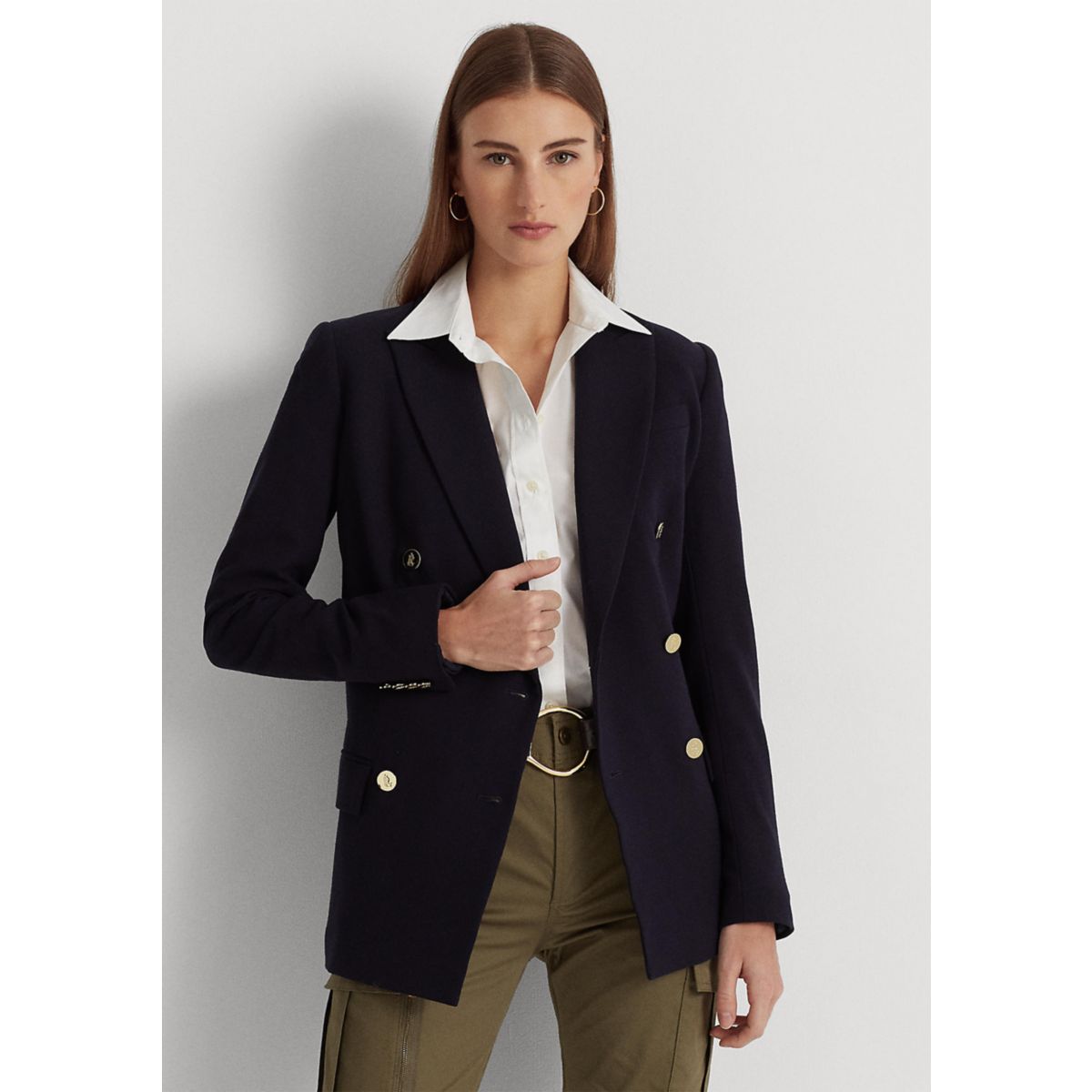 Double-Breasted Wool Crepe Blazer - 2