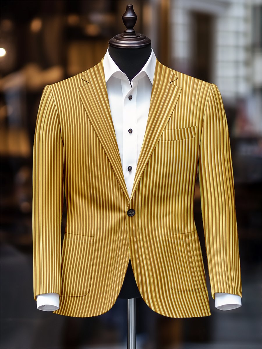 Saco retro casual a rayas para hombre