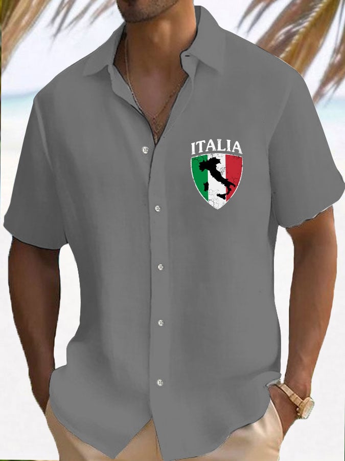 "Italy" estampado resorcamiseta para hombre