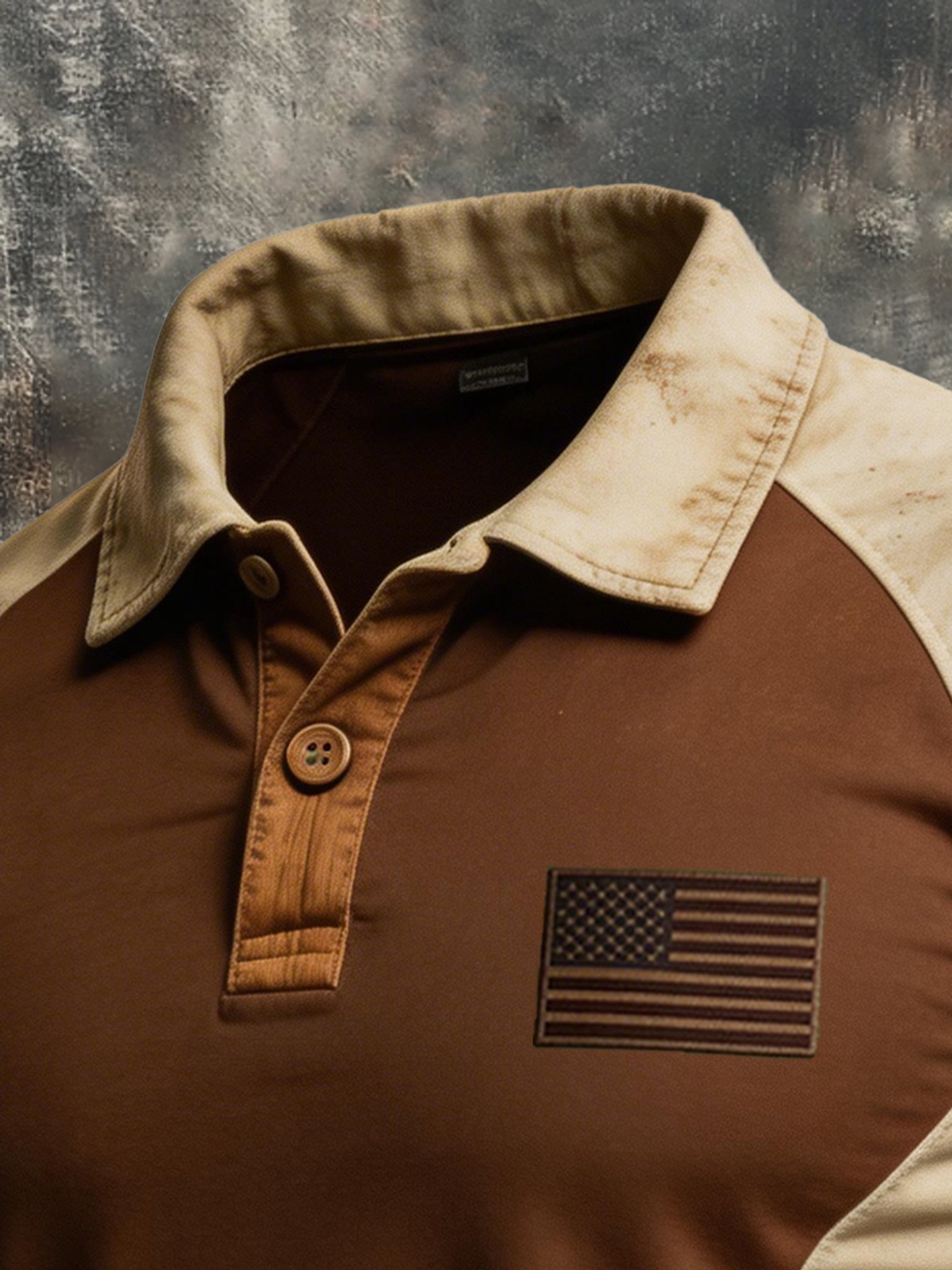 Camisa polo retro Patriotic Color-Block de manga corta para hombre