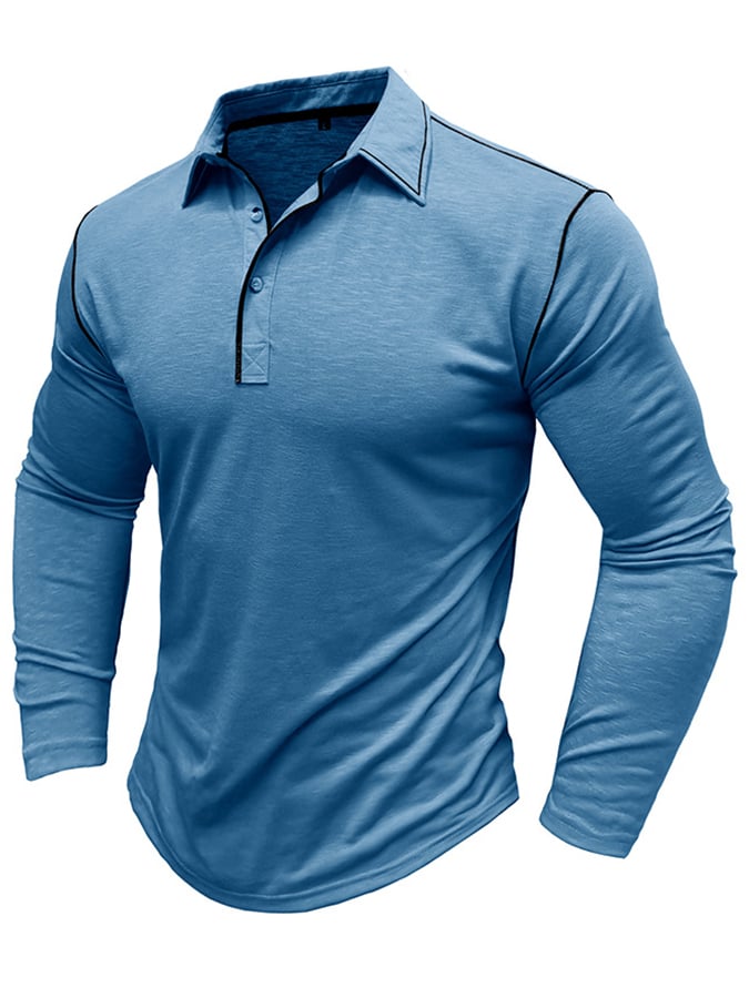 Camisa polo Sports casual Raglan Sleeve Half Button