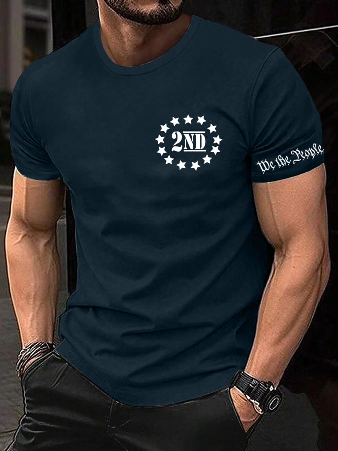 Camiseta Independence Day estampado cuello redondo para hombre
