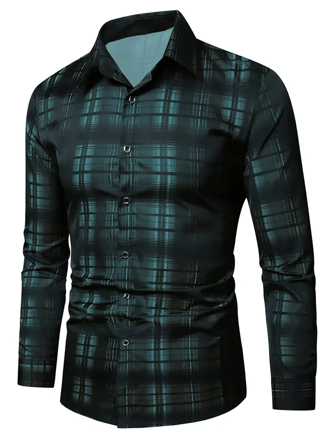 Camisa a cuadros ejecutivo casual para hombre