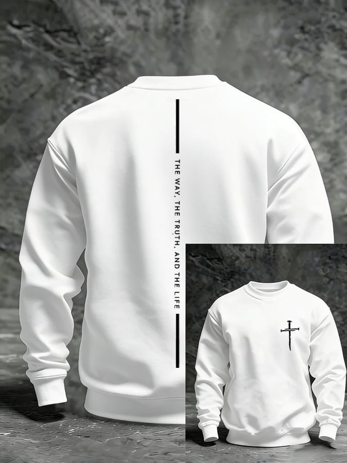 para hombre Faith Print casual Sweacamiseta-Fast Shipping