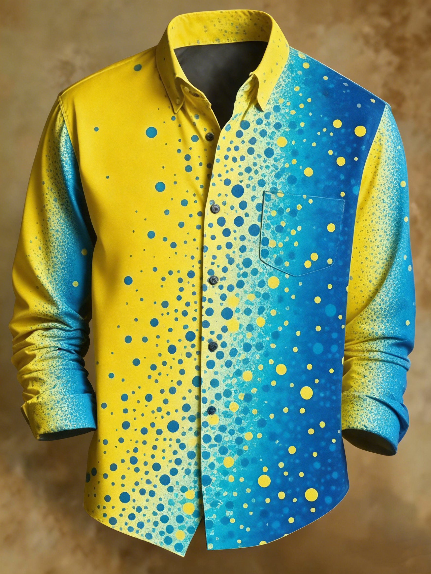 Camisa retro Polka Dots estampado ejecutivo para hombre