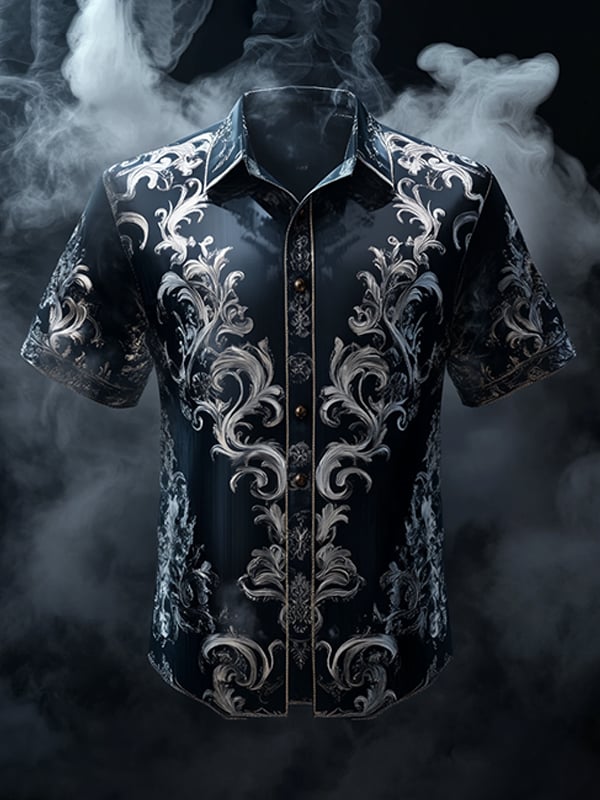 Camisa retro Gothic diseño de manga corta para hombre