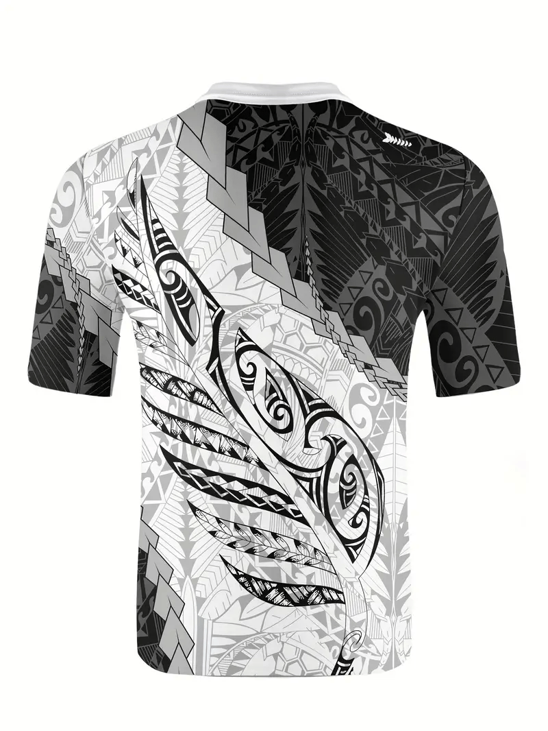 Camisa polo ejecutivo retro Ethnic estampado para hombre