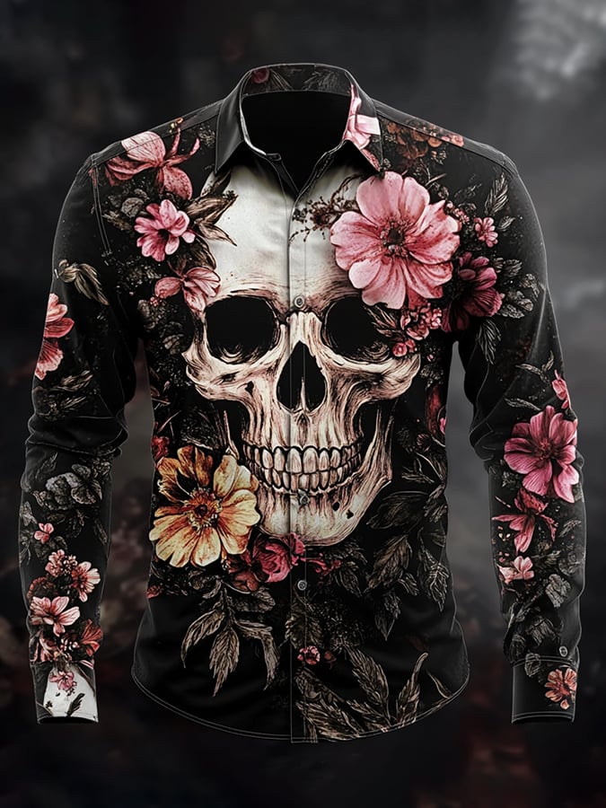 Camisa vintage Art Skull para hombre