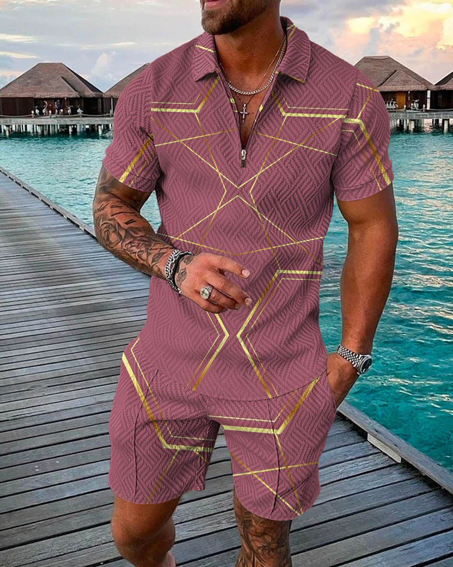Camisa polo casual Gradient Two Piece para hombre