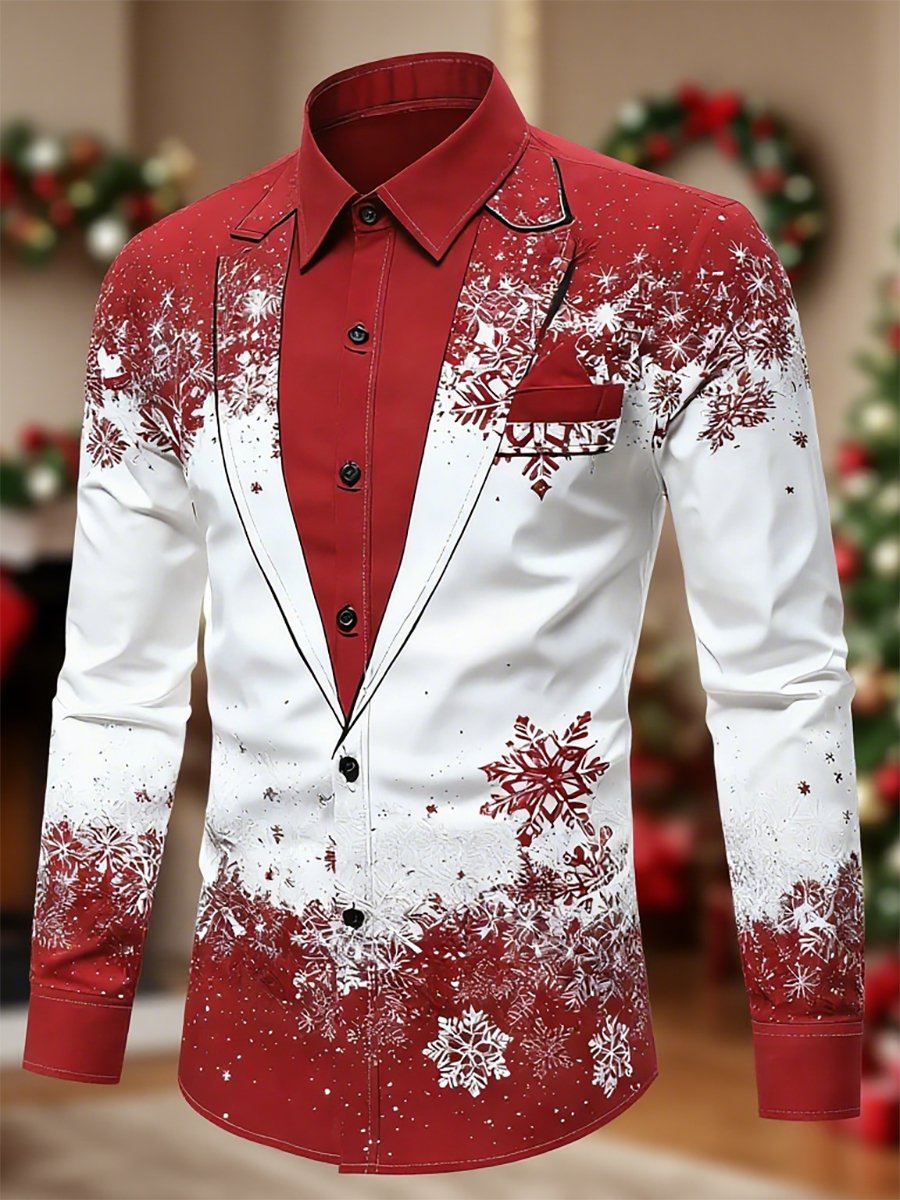 Camisa Christmas Art de manga larga para hombre