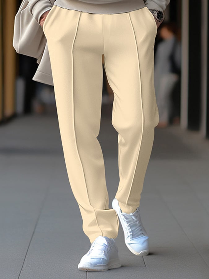 Pantalón casual All-Match de color sólido para hombre