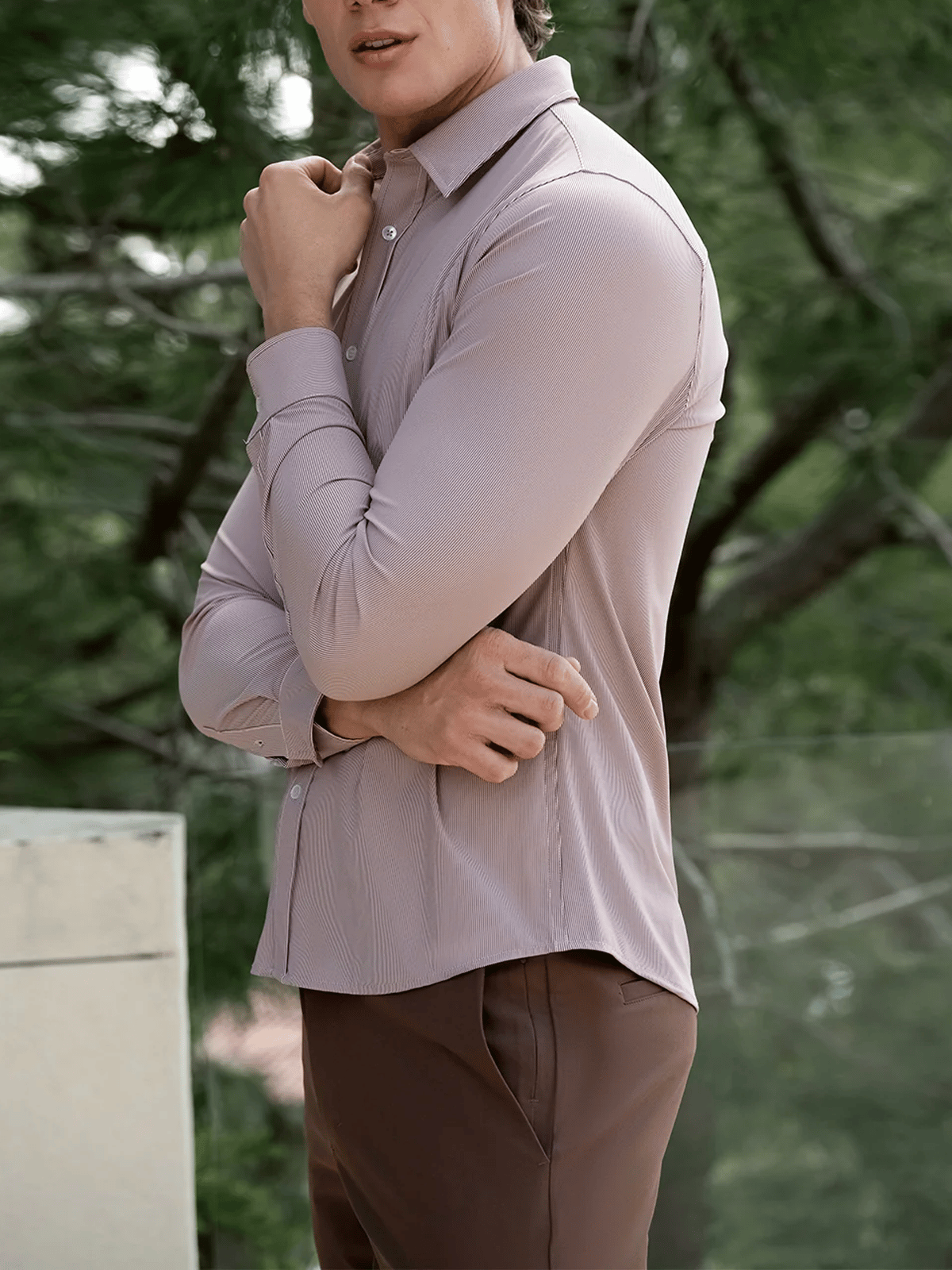 Camisa ejecutivo casual de manga larga para hombre