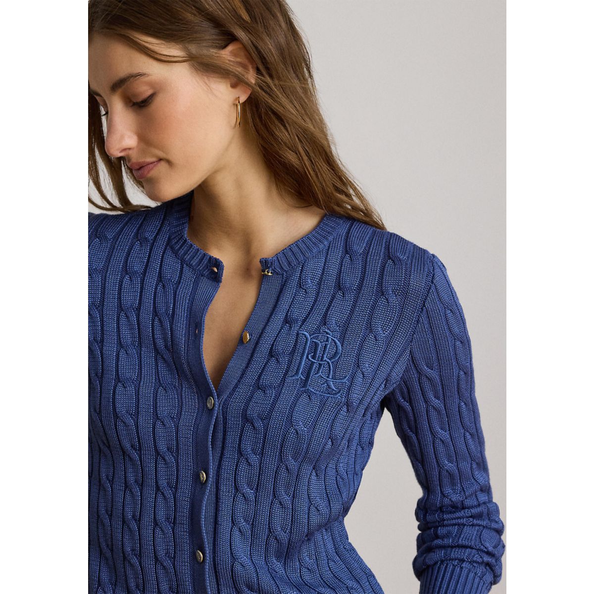 Petite Cable-Knit Cotton-Blend Cardigan - 3