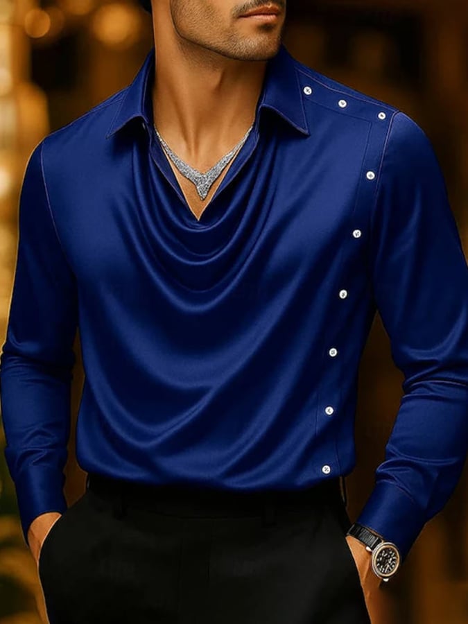 Camisa ejecutivo casual satén para hombre