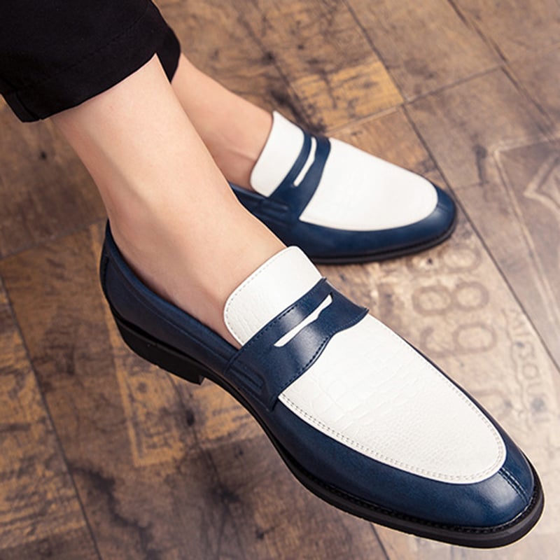 de modaable British Style casual Color Contrast Leather zapatos