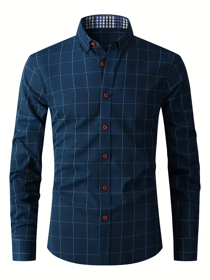 Camisa a cuadros ejecutivo casual para hombre