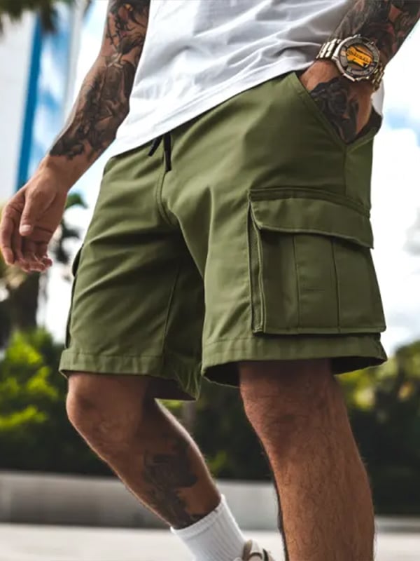 Shorts vintage Multi-bolsillo Cargo para hombre