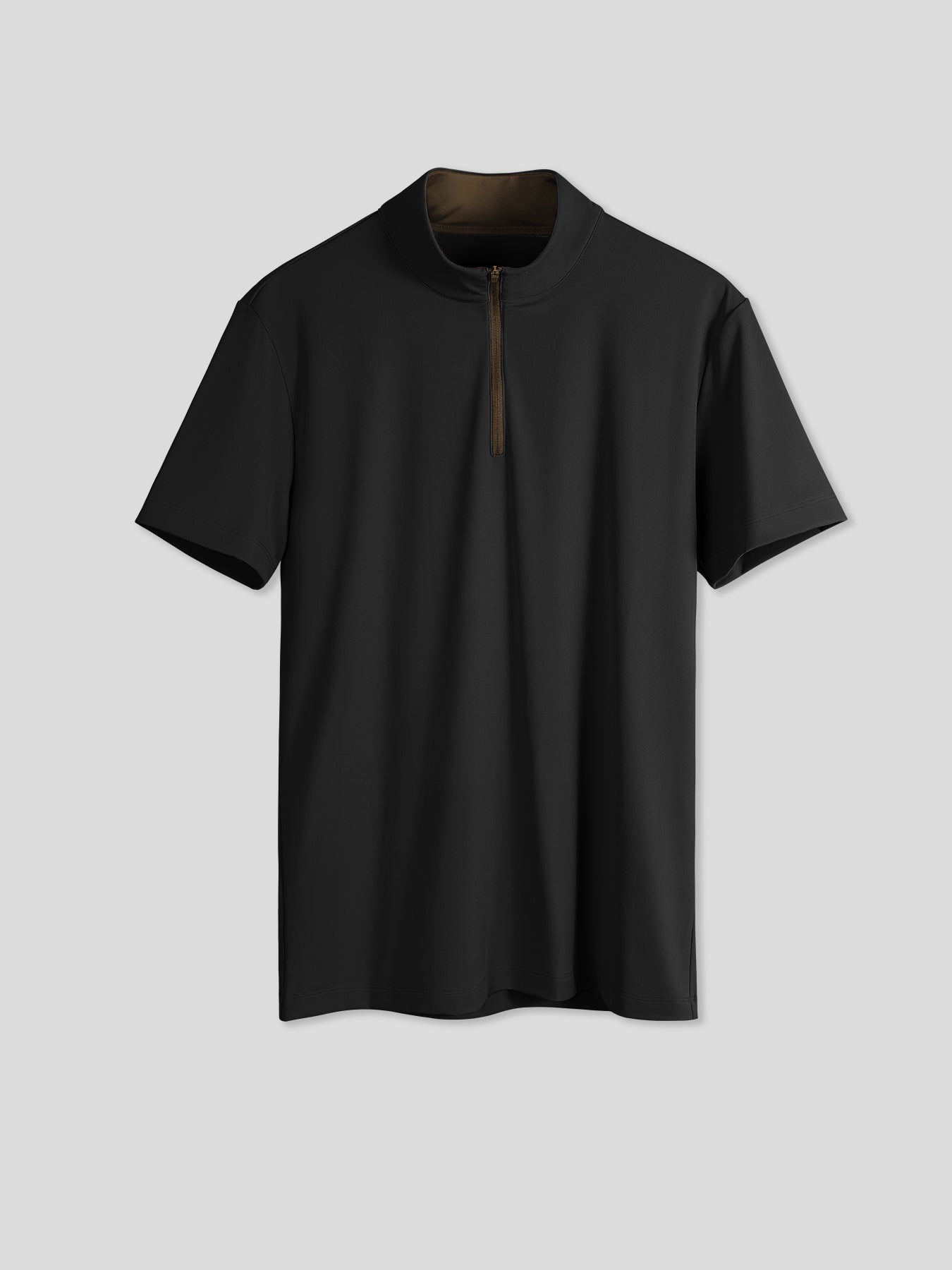 SmoothBlend Half Zip Mock Neck de manga corta Tee