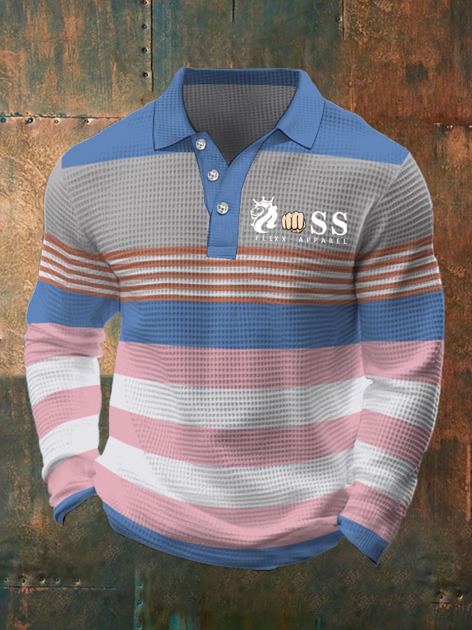 Ejecutivo casual Contrast Waffle Polo Top para hombre