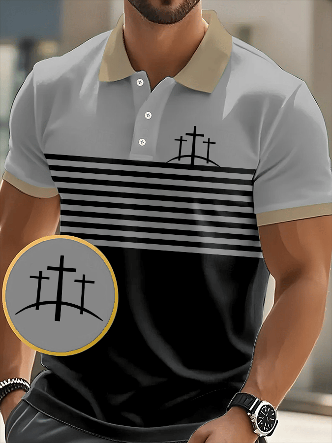 Camisa polo Faith estampado casual para hombre