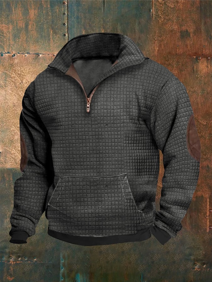 Sudadera Stand cuello cierre de manga larga casual para hombre