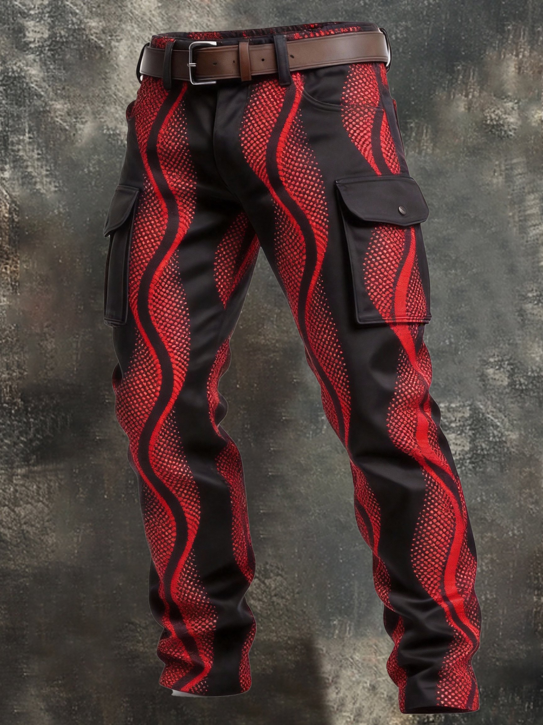Pantalón vintage Color-Block desgastado Cargo para hombre