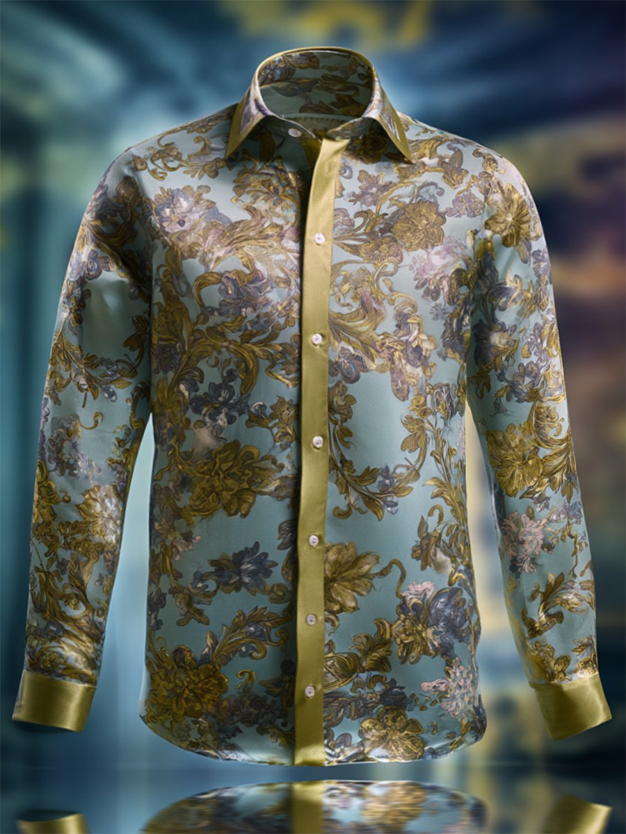 Camisa Luxe satén de manga larga para hombre