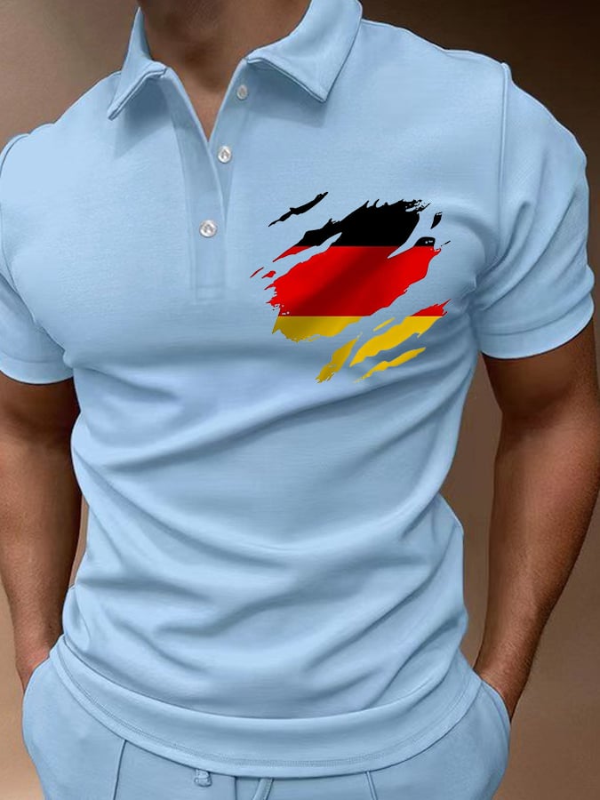 Camisa polo German Flag Design para hombre