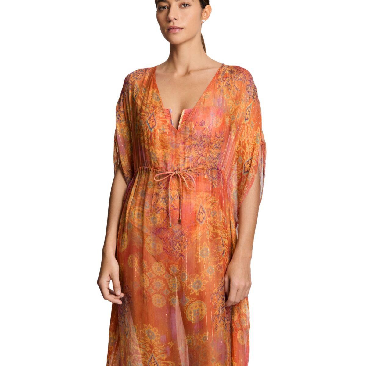 Medalion Shimmer Midi Caftan Cover Up - 3