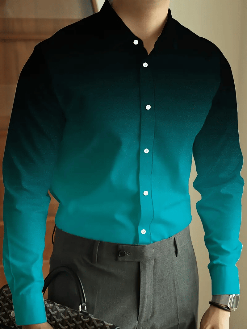 Camisa a cuadros ejecutivo de manga larga para hombre
