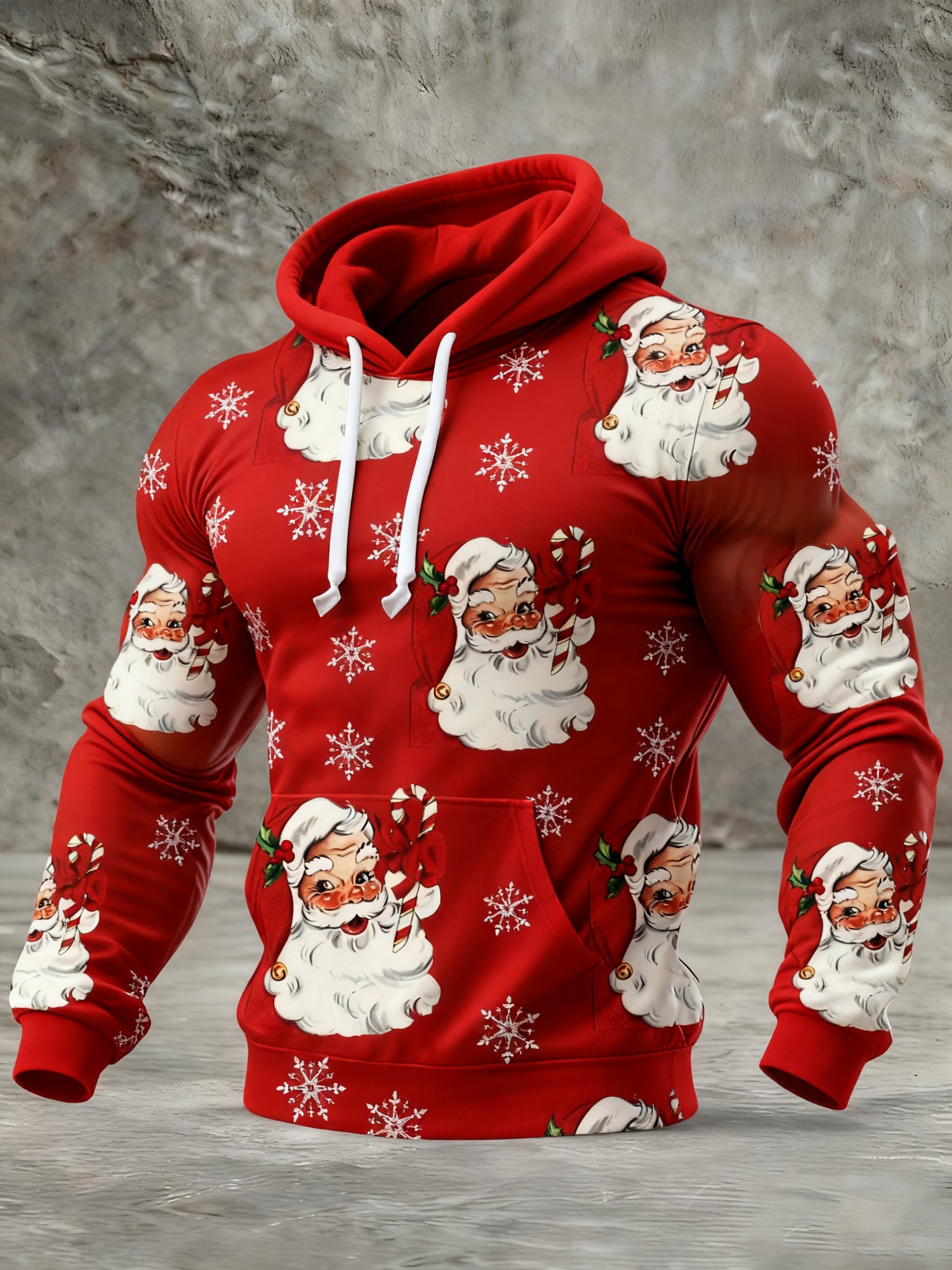 Sudadera Santa Claus con gorrasucha para hombre