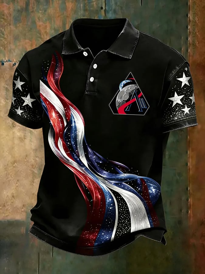 Camisa polo Around The Moon And Back estampado para hombre
